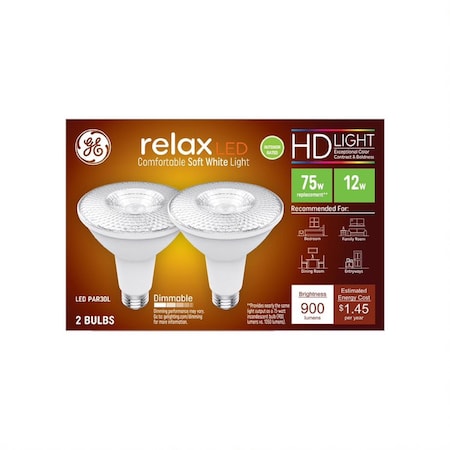 Current GE Relax HD PAR 30L E26 (Medium) LED Bulb Soft White 75 Watt Equivalence 2 pk 43096